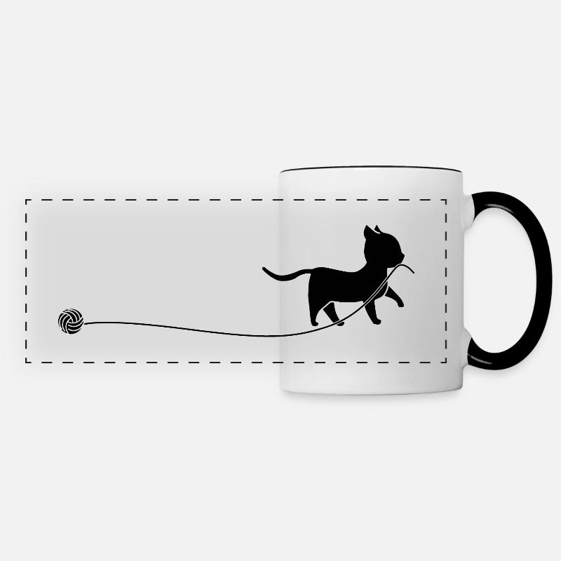 kitten - Panoramic Mug - white/black
