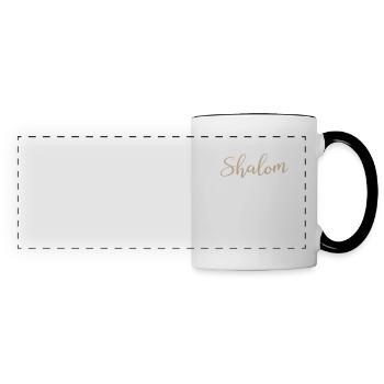 Conception chrétienne avec le mot hébreu 'Shalom' et - Mug panoramique contrasté et blanc - blanc/noir - Devant