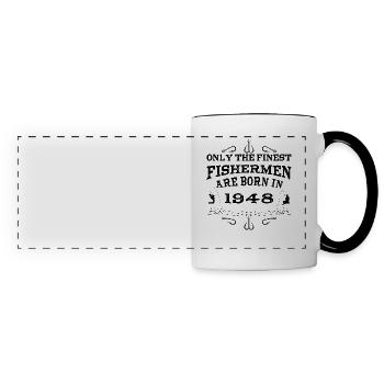 Angler born 1948 birthday - Panoramic Mug - white/black - Front