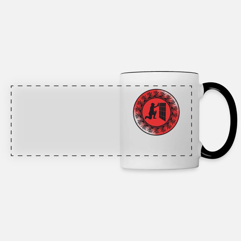 Tile Laying Crafts Plate Layers Tilers - Panoramic Mug - white/black