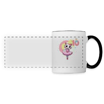 Girls ballet ballerina cats 10 years old 10th - Panoramic Mug - white/black - Front