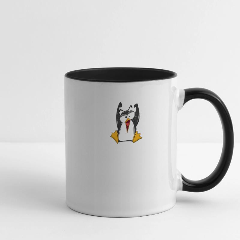 Correction de l'ordinateur Linux SysAdmin Hacker Coder Penguin Mug panoramique contrasté et blanc