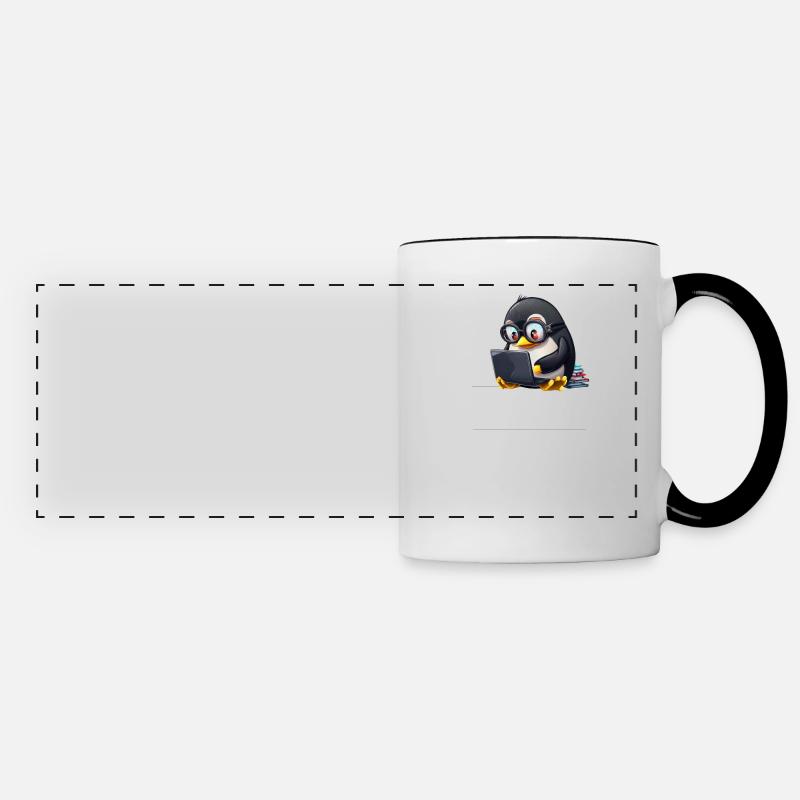 Live Free Code Linux Nerd Tux Nerdy Penguin Coding - Panoramatasse - Weiß/Schwarz