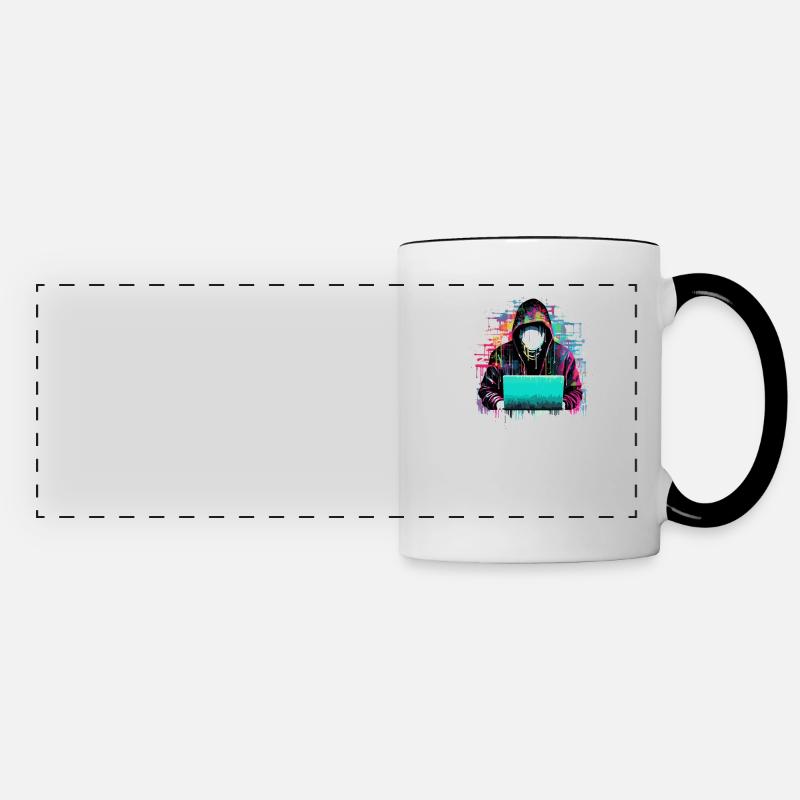 No Logs No Crime : L'éthique du hacker - Mug panoramique contrasté et blanc - blanc/noir