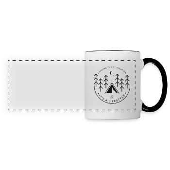 Camping - Mode de vie - Mug panoramique contrasté et blanc - blanc/noir - Devant