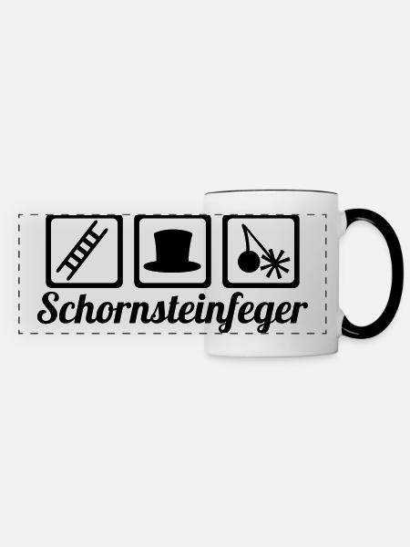Schornsteinfeger - Panoramatasse - Weiß/Schwarz