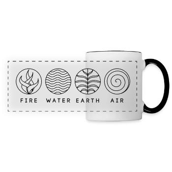 4 elements - color change possible - Panoramic Mug - white/black - Front