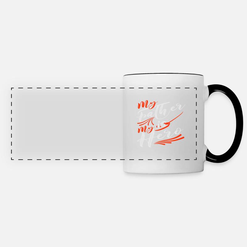 My father is my hero - Panoramic Mug - white/black