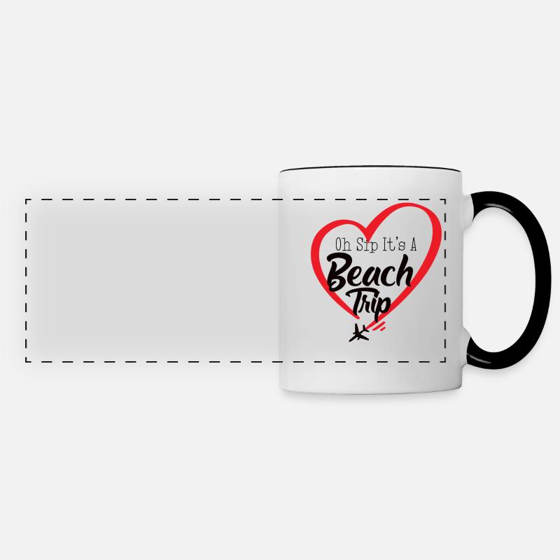 Oh Sip It's A Beach Trip - Panoramic Mug - white/black