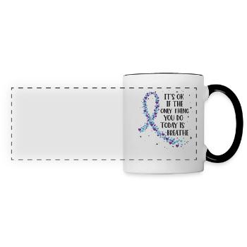 Sensibilisation à la prévention du suicide - Mug panoramique contrasté et blanc - blanc/noir - Devant