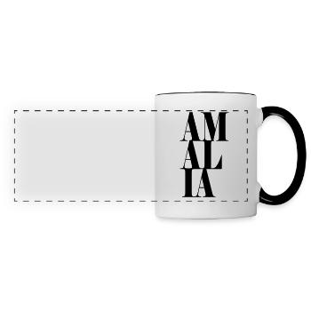 Amalia Name Vorname Moderne Schrift Wort Art - Panoramatasse - Weiß/Schwarz - Vorne