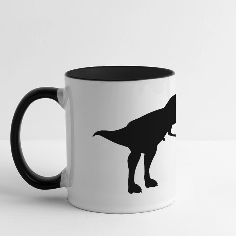 Excavator Construction Site Construction T-Rex Dinosaur Construction Worker Panoramic Mug