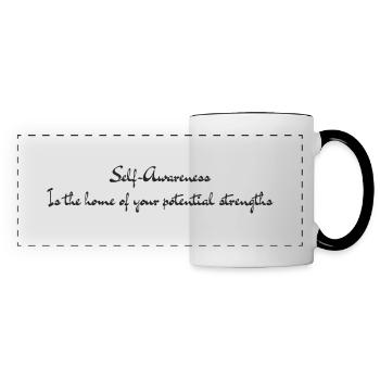 (Self awareness) words of wisdom for your mindset - Panoramic Mug - white/black - Front