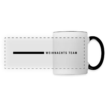 Weihnachts Team Linie - Panoramatasse - Weiß/Schwarz - Vorne
