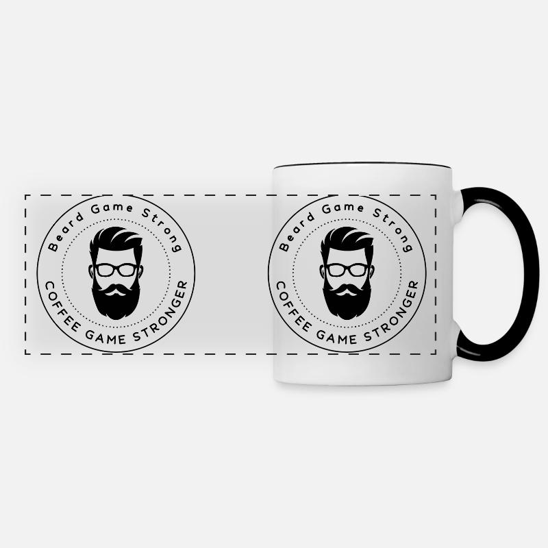 Quirky Beard Coffee Mug - A Unique Gift - Panoramic Mug - white/black