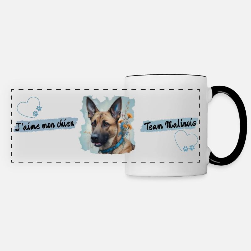 MUG MALINOIS - Panoramic Mug - white/black