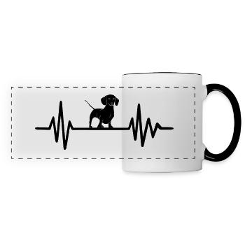 Battements de cœur de teckel - Mug panoramique contrasté et blanc - blanc/noir - Devant