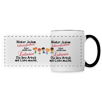 Lehrerin Pädagogin Tasse Geschenk - Panoramatasse - Weiß/Schwarz - Vorne