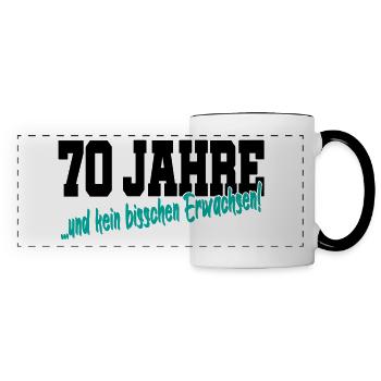 70. Geburtstag 70 Jahre Lustig Spruch Geschenk - Panoramatasse - Weiß/Schwarz - Vorne