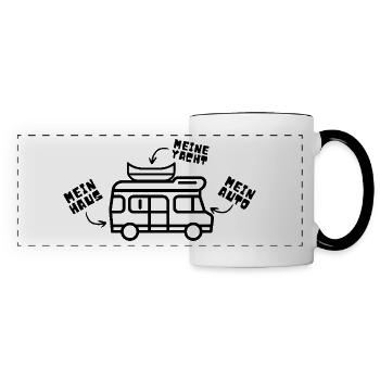 Lustiges Camper Wohnmobil Vanlife Shirt - Panoramatasse - Weiß/Schwarz - Vorne