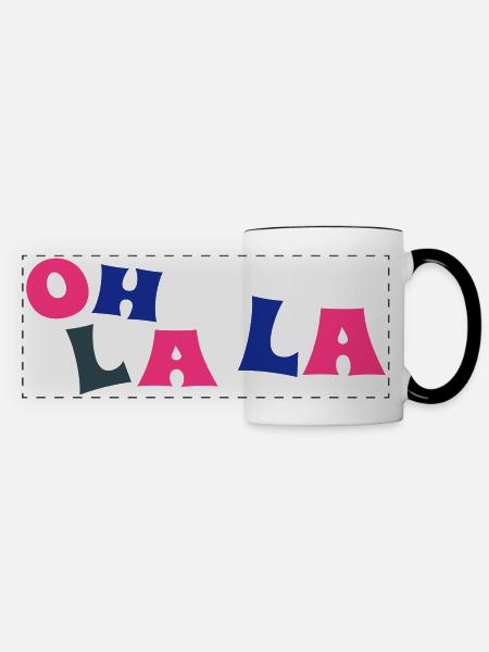 Oh lala - Panoramatasse - Weiß/Schwarz