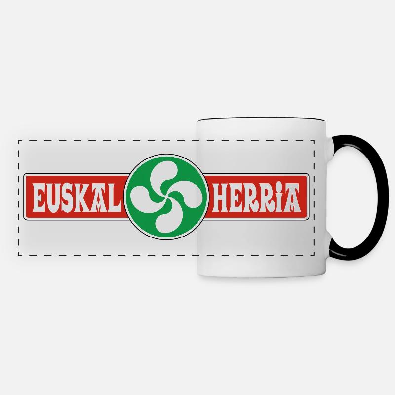 Logo Pays Basque - Mug panoramique contrasté et blanc - blanc/noir