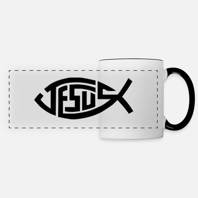 Jesus - Panoramic Mug - white/black