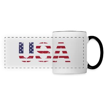 Les États-Unis aux couleurs du drapeau américain drapeau - Mug panoramique contrasté et blanc - blanc/noir - Devant