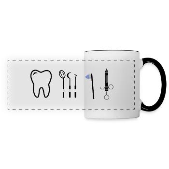 dentiste Hygiéniste dentaire cadeau - Mug panoramique contrasté et blanc - blanc/noir - Devant