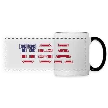 Les États-Unis aux couleurs du drapeau américain drapeau - Mug panoramique contrasté et blanc - blanc/noir - Devant