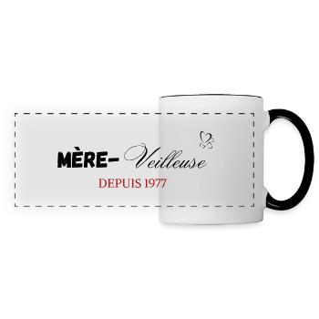 Mère veilleuse depuis 1977 - Mug panoramique contrasté et blanc - blanc/noir - Devant