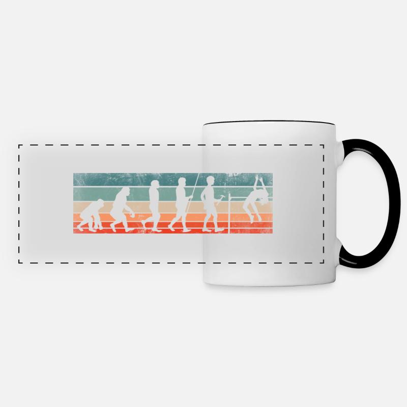Saut en hauteur Jumper Athlétisme Évolution - Mug panoramique contrasté et blanc - blanc/noir