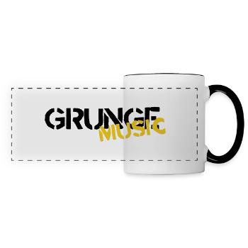Grunge Music black yellow,Rock Clothing,Rock Music - Panoramic Mug - white/black - Front