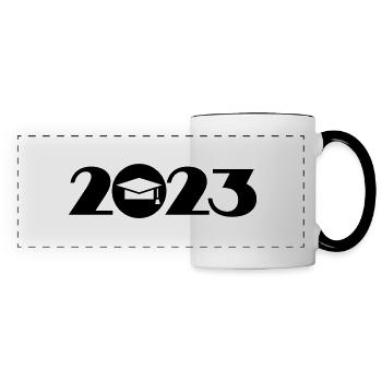 Graduation, Abi 2023, Diplom - Panoramatasse - Weiß/Schwarz - Vorne