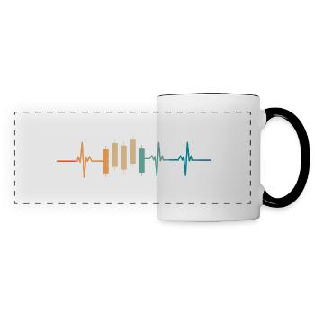 Battement de cœur trading - Mug panoramique contrasté et blanc - blanc/noir - Devant