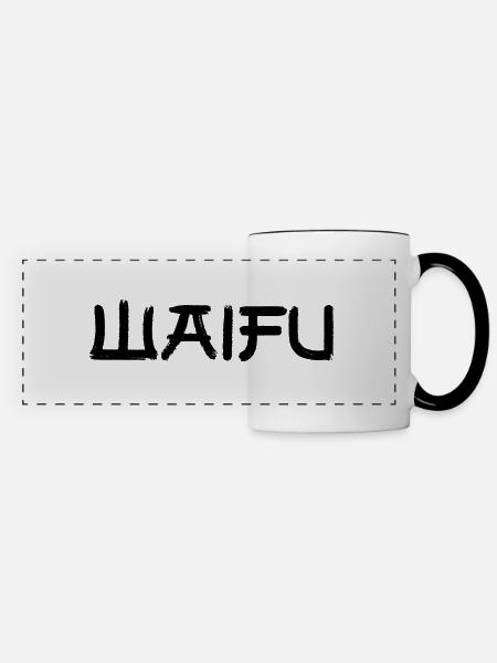 Waifu - Panoramatasse - Weiß/Schwarz
