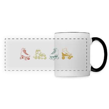 roller rétro vintage - Mug panoramique contrasté et blanc - blanc/noir - Devant