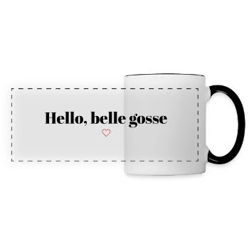 Hello belle gosse - Mug panoramique contrasté et blanc - blanc/noir - Devant