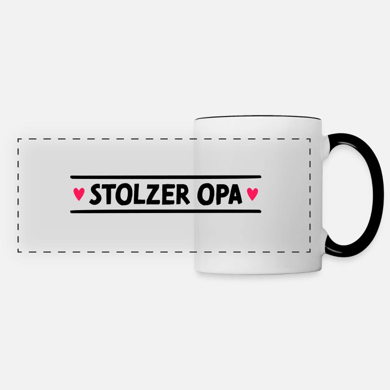 Stolzer Opa - Panoramatasse - Weiß/Schwarz