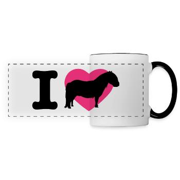 I love Shettys Ponies - Panoramatasse - Weiß/Schwarz - Vorne