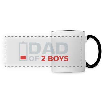Dad of 2 sons Father's Day Father Son Partner Look - Panoramic Mug - white/black - Front