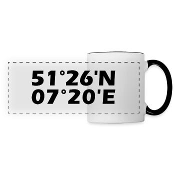 Coordonnées de Witten - Mug panoramique contrasté et blanc - blanc/noir - Devant