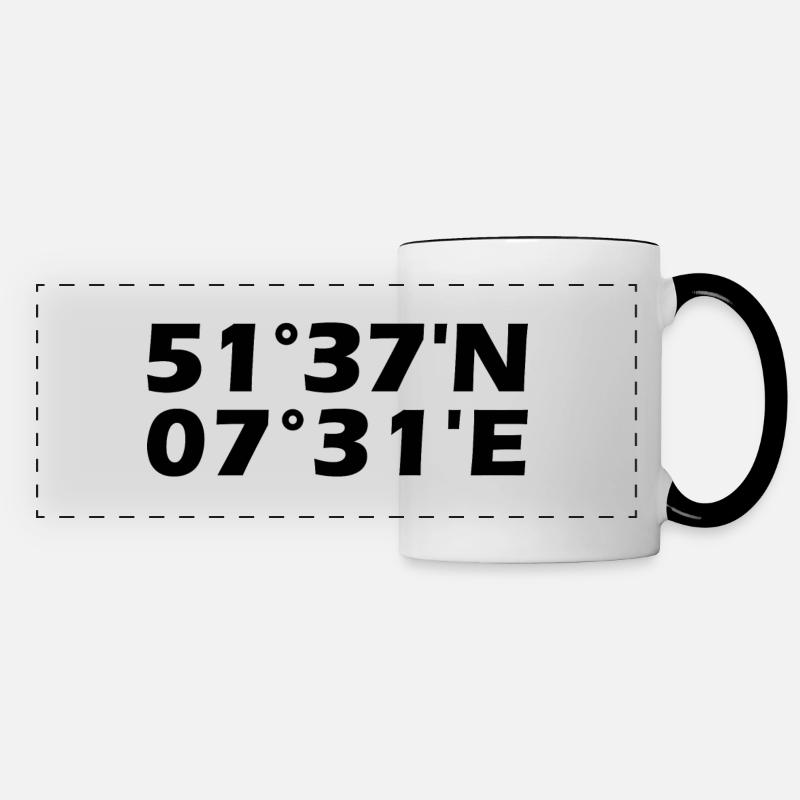 Lünen coordinates - Panoramic Mug - white/black