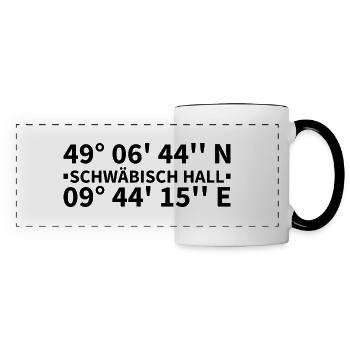 Coordonnées de Schwäbisch Hall - Mug panoramique contrasté et blanc - blanc/noir - Devant