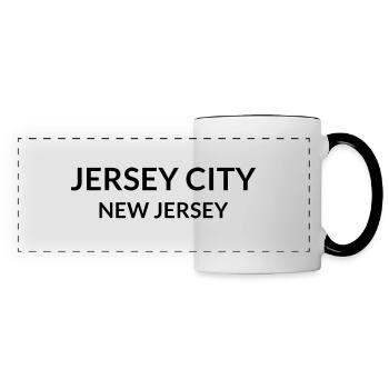 Jersey City, New Jersey, États-Unis - Mug panoramique contrasté et blanc - blanc/noir - Devant
