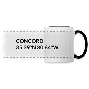 Concord, Caroline du Nord, États-Unis Coordonnées - Mug panoramique contrasté et blanc - blanc/noir - Devant