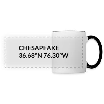 Chesapeake, Virginia, USA Coordinates - Panoramic Mug - white/black - Front