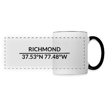 Coordonnées Richmond, Virginie, États-Unis - Mug panoramique contrasté et blanc - blanc/noir - Devant