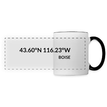 Coordonnées de Boise, Idaho, États-Unis - Mug panoramique contrasté et blanc - blanc/noir - Devant