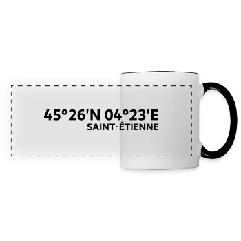 Coordonnées de Saint-Étienne - Mug panoramique contrasté et blanc - blanc/noir - Devant